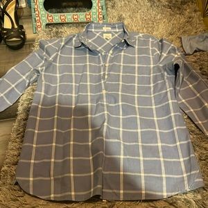 J crew blue and white striped shirt